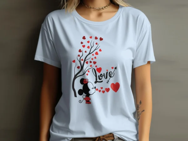 Fashion Ladies Short Sleeve Casual Girl's Love Print Jersey Fabric new T-Shirt For women's fashion
